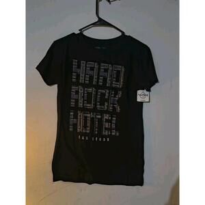 Hard Rock Hotel Las Vegas T-Shirt Black Plaid Rock Embellished Mens Large NWT